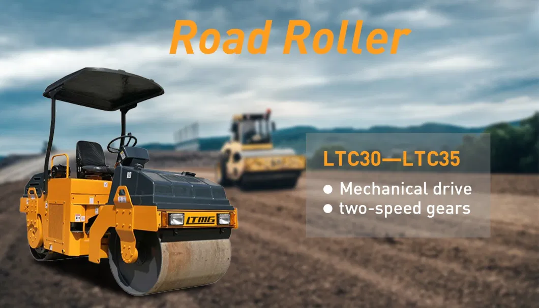 Ltmg Mini Double Single Drum Vibratory Asphalt 1 Ton 2 Ton 3 Ton Road Roller